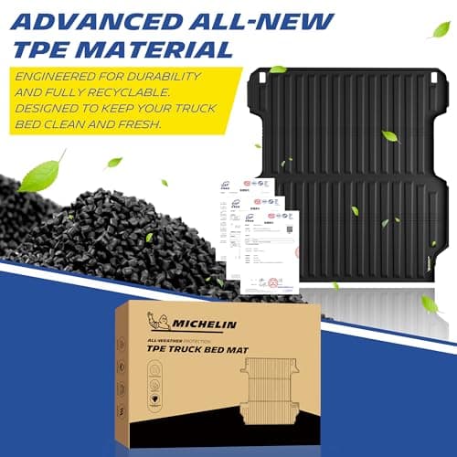 Michelin Truck Bed Mat for 2017-2024 2025 2026 Honda Ridgeline - 5.3 FT 64" Car Bed, All-Weather Truck Bed Liner, Custom Fit, Durable, 100% Virgin TPE Bedliner, Non-Slip — view 5