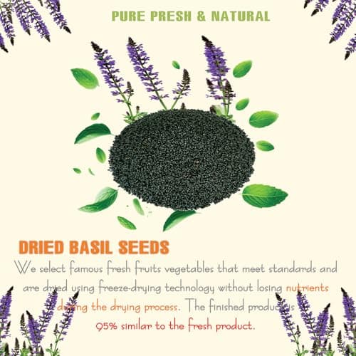DRIED BASIL SEEDS 5.29 Oz (150g) VIETFARMFOOD: Dried agricultural products with pure natural flavor. Used as ingredients for cooking; toppings, drinks, nutritious dishes, suitable for vegetarians — view 4