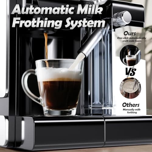 PULZO Espresso Machine with Integrated Automatic Milk Frother, capsule coffee maker for K*cup capsule/Ne*s Original/coffee powder, One Touch Latte & Cappuccino — view 5