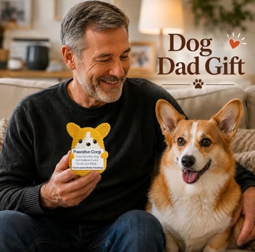 Corgi Gifts for Corgi Lovers Birthday Gifts for Women Men Her Him,Emotional Support Inspirational Stress Relief Crochet Dog for Coworkers Nurses Friend Back to School,Handmade Cute Puppy Desk Decor — view 3