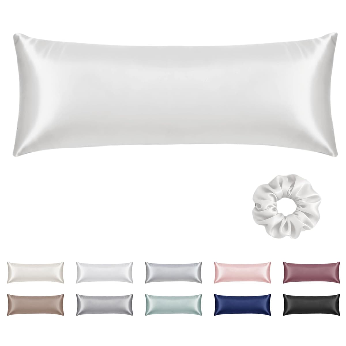 Vielit 2 Pack Satin Pillowcase for Hair and Skin Cooling,Soft as Silk Pillowcase for Hair and Skin,Easier Care than Silk Pillow Case Beige 50x75cm Gifts for Women Envelope & 2 Scrunchies — view 99