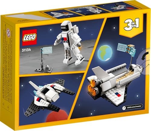 LEGO Creator 3 in 1 Space Shuttle Toys - Space Toys Building Set for Boys & Girls, Ages 6+ - Option to Build 2 Spaceships or Astronaut - Educational Gift for Kids Birthday & Holidays - 31134 — view 6