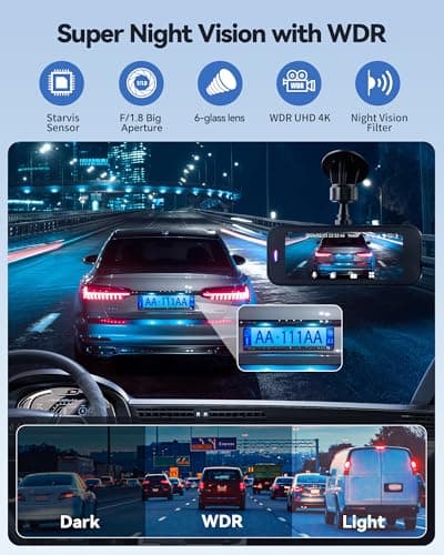 Dash Camera for Cars, 4K+1080P Dash Cam Front and Rear with 5G WiFi, Built-in 32GB Card, Night Vision, G-Sensor, 24H Parking Mode, Loop Recording — view 4