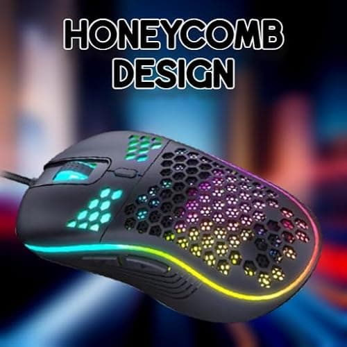 VANEX V02 Wired RGB Gaming Mouse Ergonomic, Honeycomb Shell Mouse, 6 Programmable Buttons, 7200 DPI, 1.5m Cable — view 2