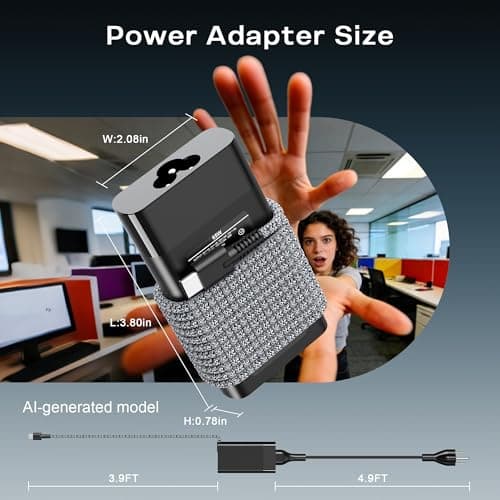 WZXHU 65W Slim USB C Laptop Charger Compatible with HP Spectre, Envy, Elitebook x360, Omnibook, Pavilion, Chromebook, Elite x2 Fast Charging Type C Power Adapter - Portable Travel Cord — view 3
