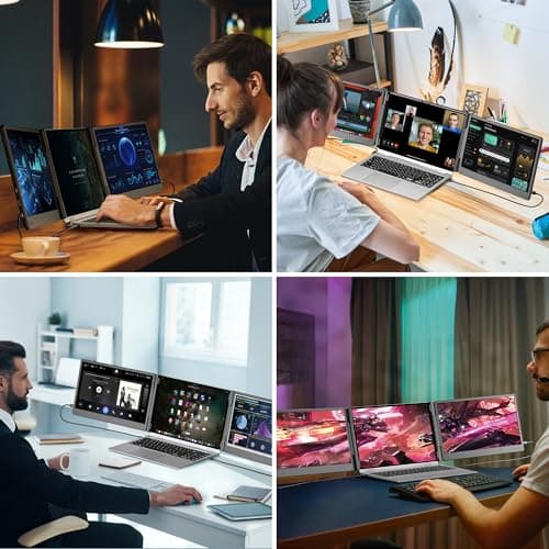 kasorey New Upgraded Laptop Screen Extender Portable Monitor, 1080P FHD IPS Screen, Monitor Extender for Laptop, Fit for 13-17" Laptops, Plug & Play Compatiable with Windows/Mac/Android/Switch — view 2