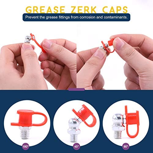 Swpeet 206Pcs Hydraulic Fitting Kit - M6 M8 M10 Straight 45 Degree 90 Degree Angled Grease Zerks for Broken Zerk Fitting — view 5