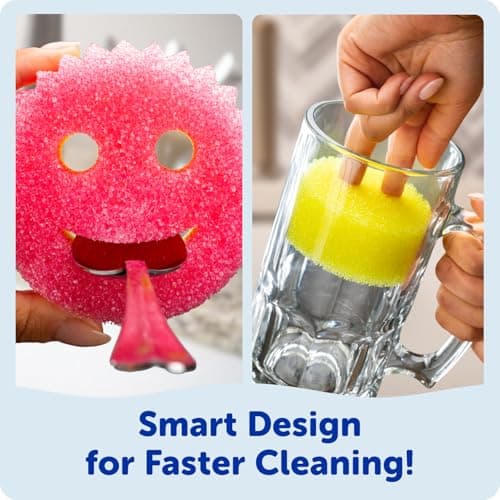 Scrub Mommy Kitchen Sponges - Dual-Sided Dish Sponges for Scrubbing - Non-Scratch Cleaning Sponges for Washing Dishes, Bathroom & Multi-Surface Cleaning - Online Exclusive (3 Count) — view 3