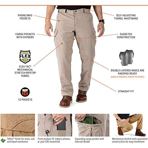 5.11 Tactical Men's Stryke Operator Uniform Pants w/Flex-Tac Mechanical Stretch, Dark Navy, 34W x 32L, Style 74369 — view 5