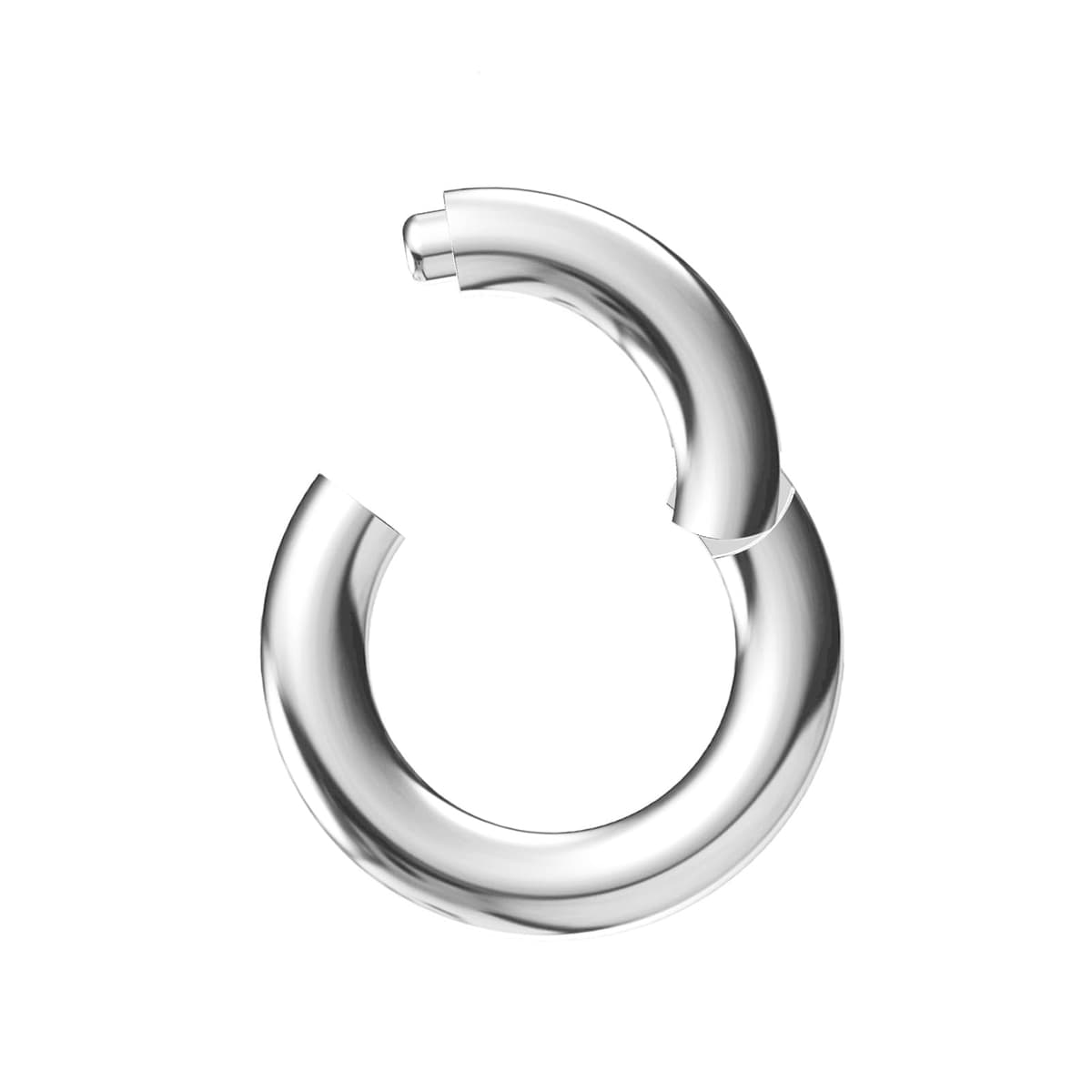 Body CAC 0.8mm/1.0mm/1.2mm/1.6mm/2.0mm/3.0mm/4.0mm/5.0mm/6.0mm Steel Hypoallergenic Clicker Hinged Nose Septum Ring Hoop with Colour Gold-Silver tone-Black-Rose gold — view 17