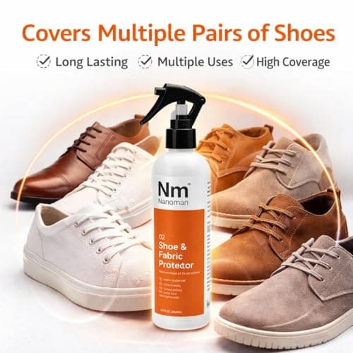 Nanoman Shoe & Fabric Protector Spray 250mL – Waterproof & Stain Repellent for Sneakers, Suede, Leather & Clothing | PFAS-Free — view 4