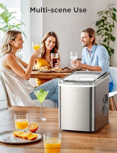 GoveeLife Smart Countertop Ice Makers, Portable Ice Maker Machine with Self-Cleaning, 6 Mins 9 Bullet Ice, 26lbs/24Hrs, Voice Remote for Home Kitchen Party Camping, with Ice Scoop Stainless Silver — view 6