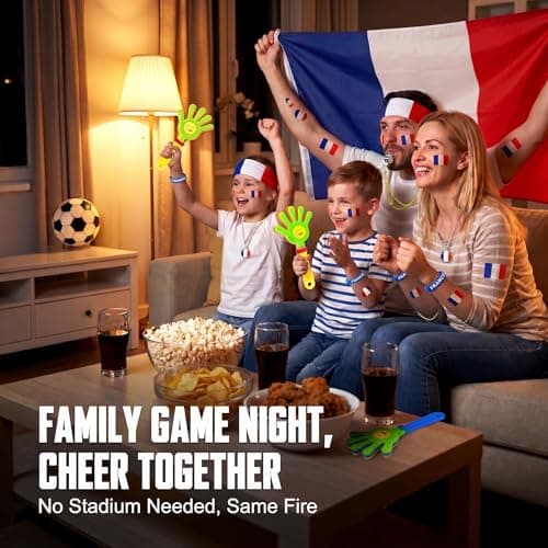 2026 World Cup Fan Accessories Kit, 7 PCS World Soccer Sport Cup Gear Set, Soccer Merchandise for Soccer Party Decorations, Stadium Events, Watch Party, Home Cheering (France) — view 5