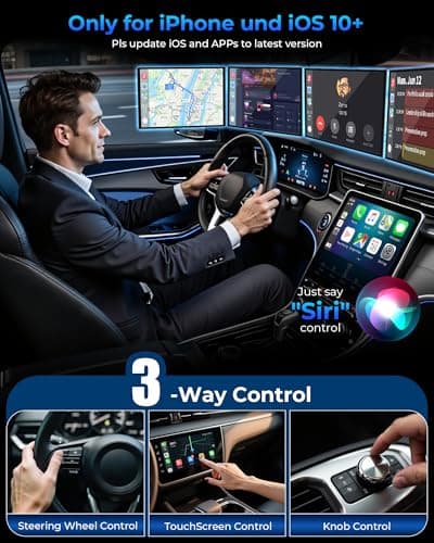 Wireless CarPlay Adapter for Apple iPhone - Upgrade Wired CarPlay to Wireless Device, Mini T-Shaped for Car USB Plug and Play Auto Reconnect, for Vehicle GPS Navigation Car Stereo Receivers, Black — view 4
