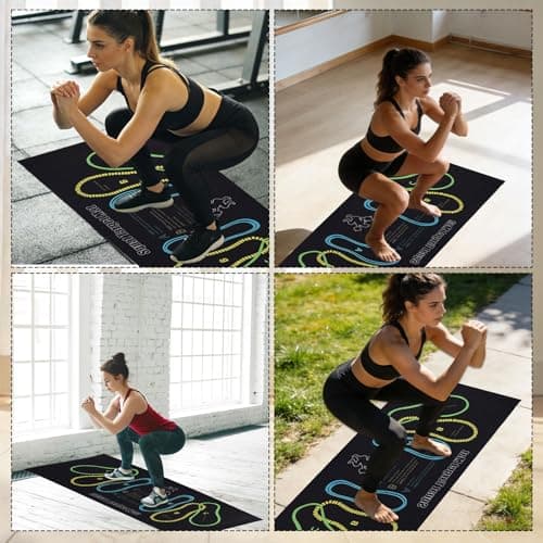 Squat Target Pad with Foot Position, 80x35cm/31.5x13.78in Non-Slip Squat Mat Home Gym & Fitness Accessories for Squats Leg Workouts Abdominal Training (Style 2) — view 6