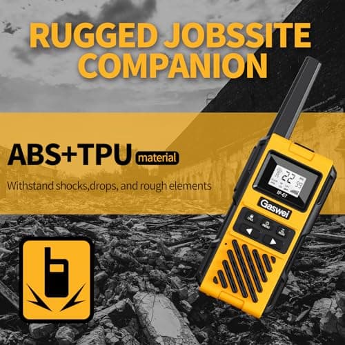 Gaswei G1pro Walkie Talkies Long Range for Adults, Rechargeable Heavy Duty Walkie Talkie with Doulbe PTT, 2 Way Radio, VOX for Farms, Warehouse, Fishing, Camping, Hunting - 4 Pack — view 3