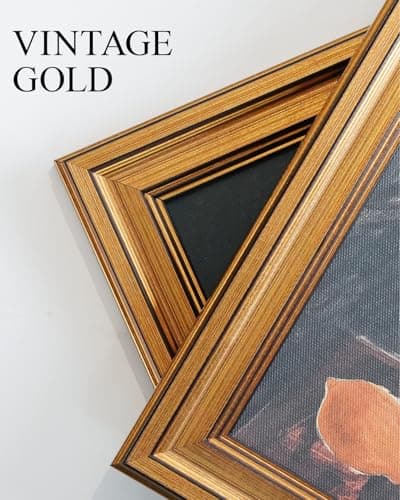 VIYYIEA Vintage Gold Framed Wall Art, Sketch Birds Canvas Painting, Cute but Exquisite Wall Decor, No Glass No Glare, Suitable for Bedside Tables, Foyer, Bookshelves,【Hummingbird】-10L x 8W — view 2