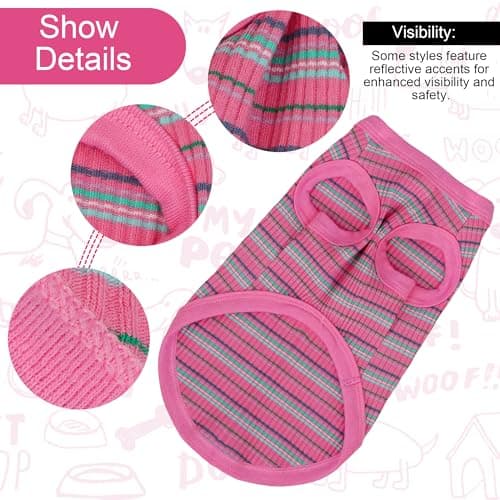 Elevate Your Pet's Comfort and Fashion: Premium 100% Cotton Rib Dog Shirt Vest for Small Breeds Like Chihuahuas, Yorkies, and Puppies .Year-Round Style with Tank-Style Puppy Attire Pink Small