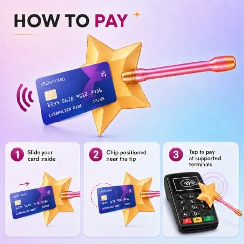 3D Fairy Wand Credit Card Holder - Twinkle Magic Wand Debit Card Holder — view 3