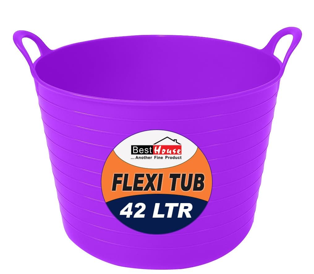 Best House | 3 Pcs of Flexi Tub with Handles | Small Size | Mini | 7 Litres | Yellow | Garden Tubs | Plastic Storage Container for Home, Washing, Garden Waste and DIY Projects — view 20