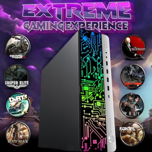 TechMagnet HP G3 Gaming Desktop PC,Intel Core i7 6th Gen,GT 1030 Graphics,16GB RAM,480GB SSD|2TB HDD,RGB Keyboard Mouse,RGB Headphone,Webcam,New Dual MTG 24-inch Monitor Windows 11(Renewed) — view 2