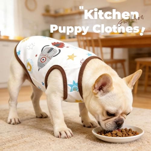 PETCARE Cartoon Dog Shirts for Small Dogs Cute Dog Clothes Brown Spaceship Tshirt Soft Cotton Puppy Pajamas Breathable Sleeveless Pet Tank Top Spring Summer Dogs Clothes for Chihuahua Yorkie Shih Tzu — view 4