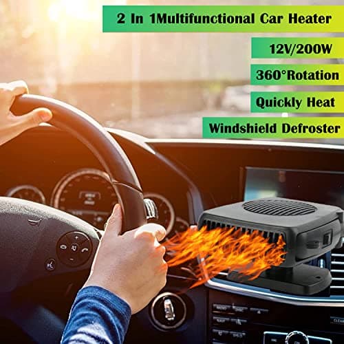 Car Heate,2026 New Upgraded Portable Car Heater for Vehicle, 12V Car Heater Portable, Portable Heater for Car, 360° Rotatable Car Defroster Windshield Heater (Black）