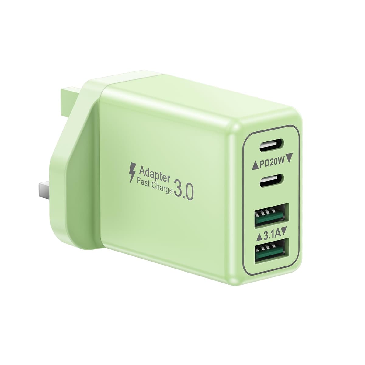 USB C Plug, 40W 4-Port Fast Charger Plug UK Dual Port PD Power Adapter +QC Multi Mains Wall Charger Type C Charging Plug for iPhone 16 15 14 13 12 11 Pro Max Plus XS XR SE,Samsung, iPad, AirPods — view 9