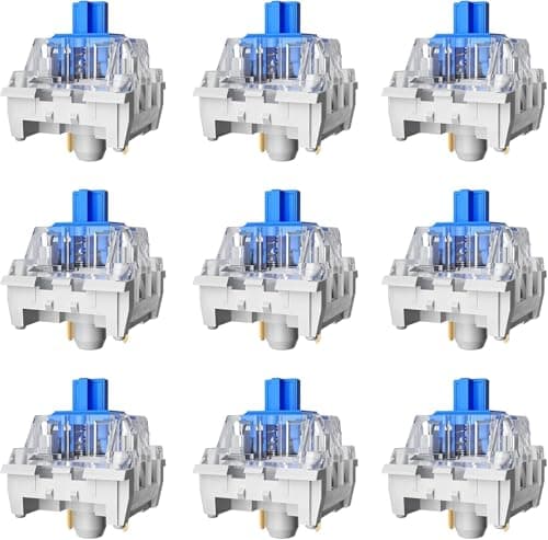 Zhouwang 36PCS Blue Switches,3 Pin Replacement Dustproof Mechanical Keyboards Switches, Suitable clicker for 3D Prints and Gaming Keyboards