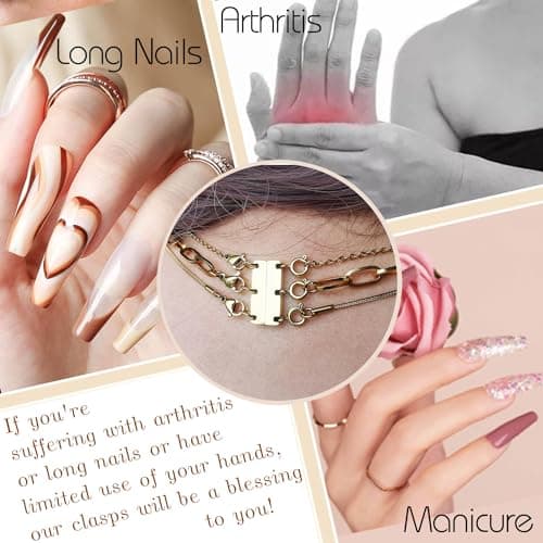 OHINGLT Multi Necklace Layering Clasp, Gold Necklace Separator for Layering, Strong Magnetic Clasps Jewelry Connectors for Layered Look — view 3