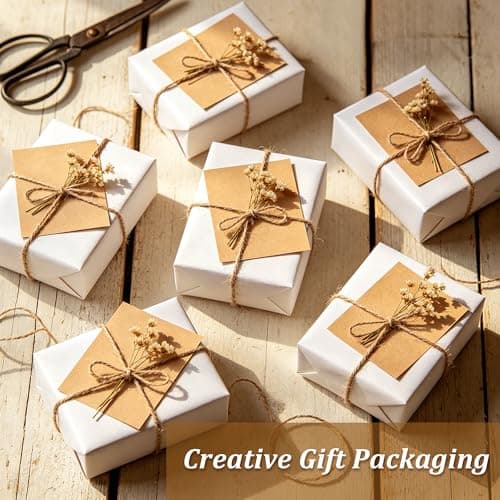 2mm Jute Twine & Rope 328ft, Natural Burlap String for Crafts, Gift Wrapping, DIY Macrame, Floristry, Wedding Cards, Long Jute Cord for Gardening, Tomato & Climbing Plants (Brown) — view 3