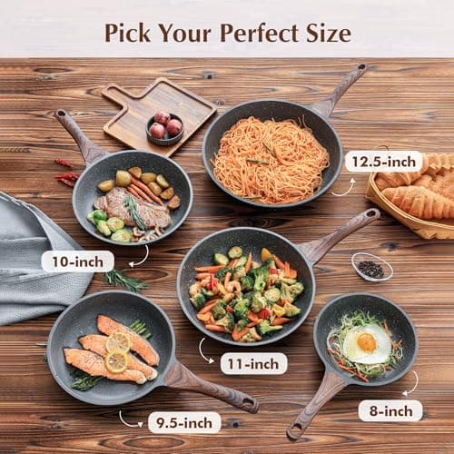 SENSARTE Nonstick Frying Pan Skillet, Swiss Granite Coating Omelette Pan, Healthy Stone Cookware Chef's Pan, PFOA Free (9.5 Inch) — view 6