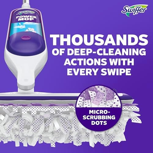 Swiffer PowerMop Mopping Kit for Floor Cleaning, Set Includes 1 Power Mop, 2 Replacement Pads, 1 Liquid Solution Refill, 2 Batteries, No Bucket Needed Electric Spray Cleaner, Multi-Surface and Wood — view 4
