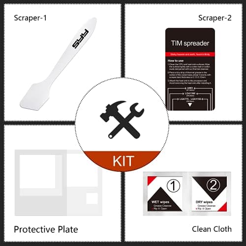 Thermal Paste, SYY 4G with Toolkit CPU Paste Thermal Compound Paste Heatsink for IC/Processor/CPU/All Coolers, Carbon Based High Performance, Thermal Interface Material — view 2