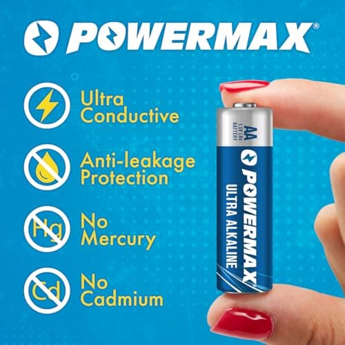 Powermax 24-Count AA Batteries, Ultra Long Lasting Alkaline Battery, 10-Year Shelf Life, Reclosable Packaging — view 4