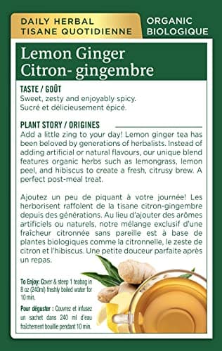 Traditional Medicinals Lemon Ginger Tea, 16 Count Tea Bags — view 4