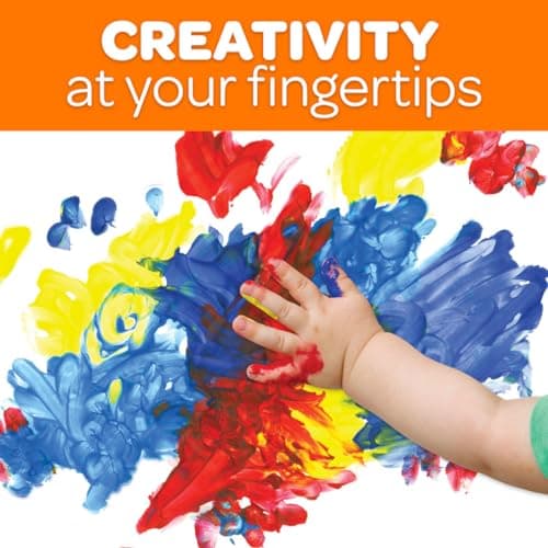 Crayola Washable Finger Paints (6ct), Teacher Classroom Must Haves, Toddler Paint Set, Nontoxic Finger Paint for Kids, Arts & Crafts Supplies for Toddlers [Amazon Exclusive] — view 2
