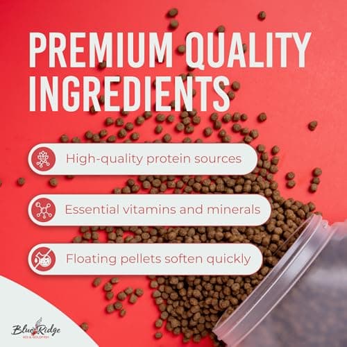 Blue Ridge Koi Fish Food 4.5lb - Koi Food 3/16” Platinum Pro Formula Goldfish Food, Premium Fish Food for Ponds, Ponds Fish Food, Floating Pond Pellet — view 3