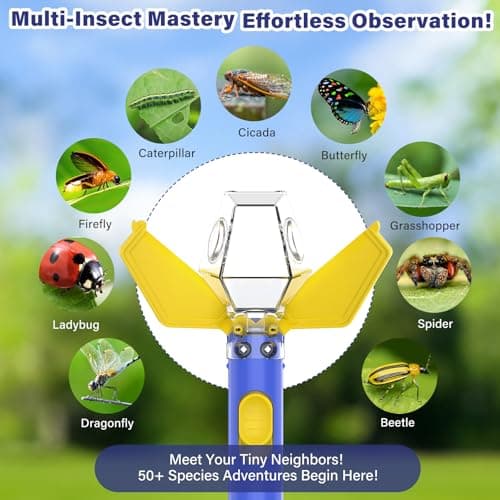 Bug Catcher for Kids, Insect Trap Kit with 6X Magnifier Glass - STEM Educational Exploration Tool for Indoor and Outdoor,Christmas Birthday Gifts Toys for Adults, Boys, and Girls, Blue — view 4