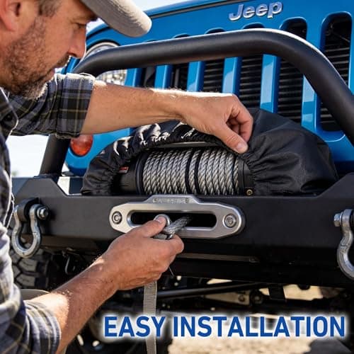 COVERTIFY Winch Cover, 600D Heavy Duty Winch Cover 12000lb, Waterproof Dustproof Sunproof Tear-resistant Cover 8000 - 17500lbs for Badlands Outdoor All-Weather Protection , 21.5” x 9.5” x 7.5” — view 5