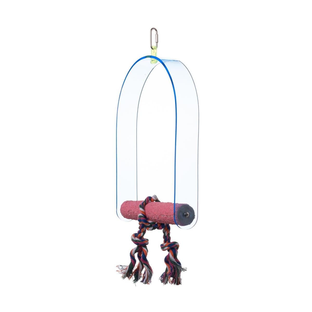 PARROT ESSENTIALS Sanded Nail Arch Swing Perch with Cotton Rope - Medium Parrot Toy Nest Swing for Nail Trimming - Wooden Bird Perch for African Grey, Amazon, Cockatoo - Pet Swing for Birdcage — view 3