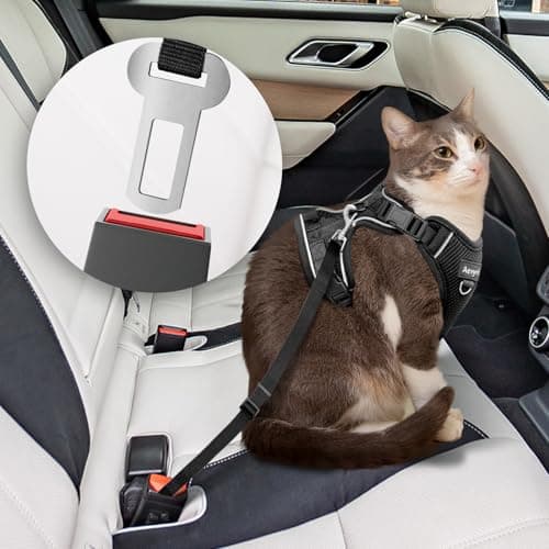 Cat Harness, Cat Harness and Leash for Walking, Adjusted in Four Directions and Breathable Cat Harness for Anti Escape that can be Fitted and Positioned, Reflective Strips Harness, Black, M — view 4
