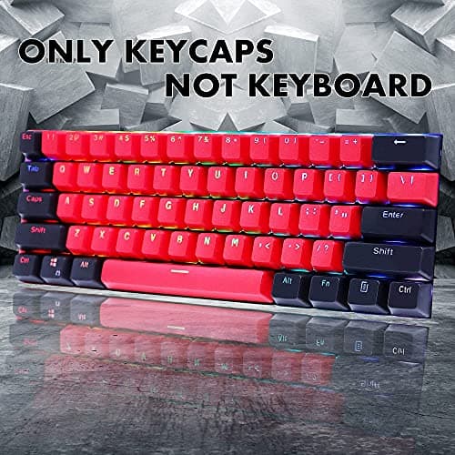 GTSP 61 Red Keycaps 60 Percent Keycap Set PBT OEM Ducky Keycap with Key Puller Fit for Cherry MX switches GK61 Mechanical Gaming Keyboard (Milan A — view 5