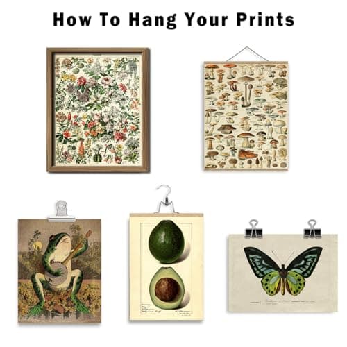 ANERZA 16 PCS Vintage Wall Art Decor, Botanical Cottagecore Wall Collage Kit for Bedroom, Farmhouse Posters for Room Aesthetic, Wall Prints Pictures for Living Room, Rustic Dorm Gallery Home Decor — view 3