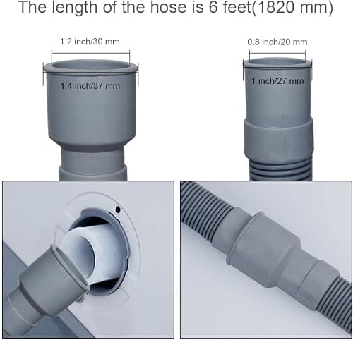 Washing Machine Drain Hose, Universal Drain Hose Extension Kit for Washer, Dishwasher, Flexible Discharge Hose for LG/GE/Samsung, Fit up to 1-1/2 Inch Drain Outlets (400, Centimeters) — view 2