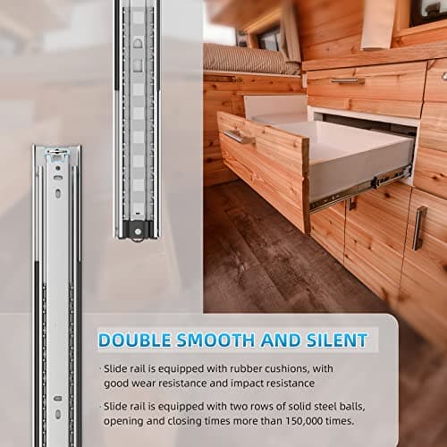 SHUHANG Heavy Duty Drawer Slides Full Extension 12 14 16 18 20 22 24 26 28 30 32 34 36 38 40 Inch (51mm -Without Lock, 20 inch) — view 2