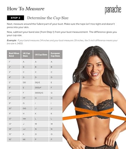 Panache Women's High Impact Underwire Sports Bra Max Support, Moisture Wicking, Heavy Duty Sports Bra for Women|Black 32DD — view 5