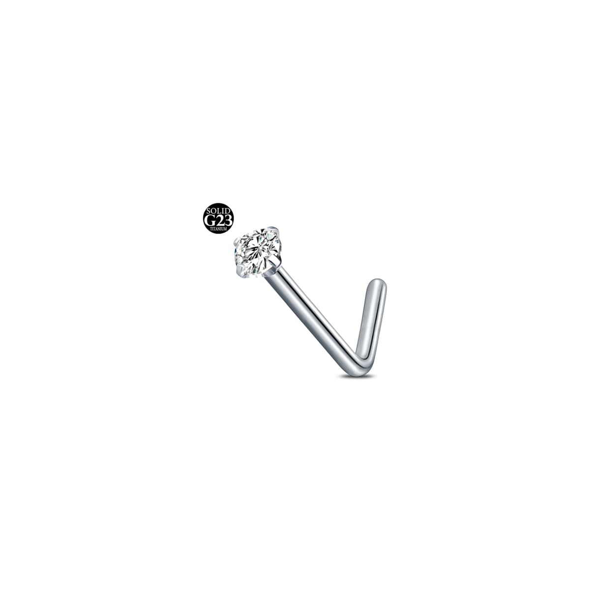 AceFun 20G piercing nariz titanio plata 1 forma G23 plata recta Piercing nariz Joyería para Mujeres Hombres plata circonio cúbico diamantes 1.5mm 2mm 2.5mm 3mm — view 15