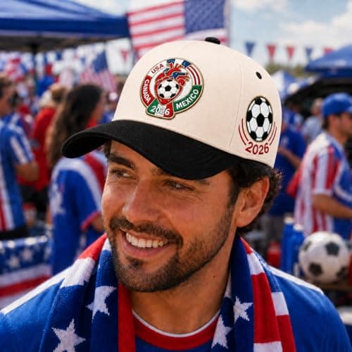 2026 World Cup Soccer Hat–USA Canada Mexico Host Countries Embroidered Baseball Hat Unisex Cotton for Soccer Supporters