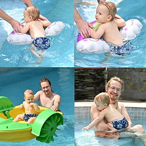 ALVABABY Baby Swim Diaper Reusable Toddler Boy Girl Swim Diapers Adjustable Washable 2 Pack 0-2T for Swimming Lessons Dolphin — view 2